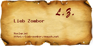 Lieb Zombor névjegykártya